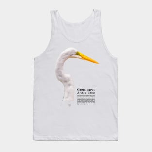 Great egret tropical bird black text Tank Top